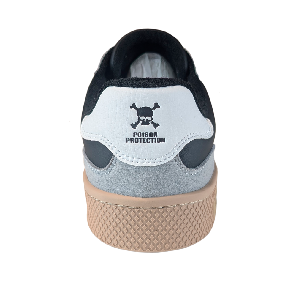 Zapatilla Barefoot Tokyo Skull Black/Gray Suede/White/Light Tan/Beige Patch