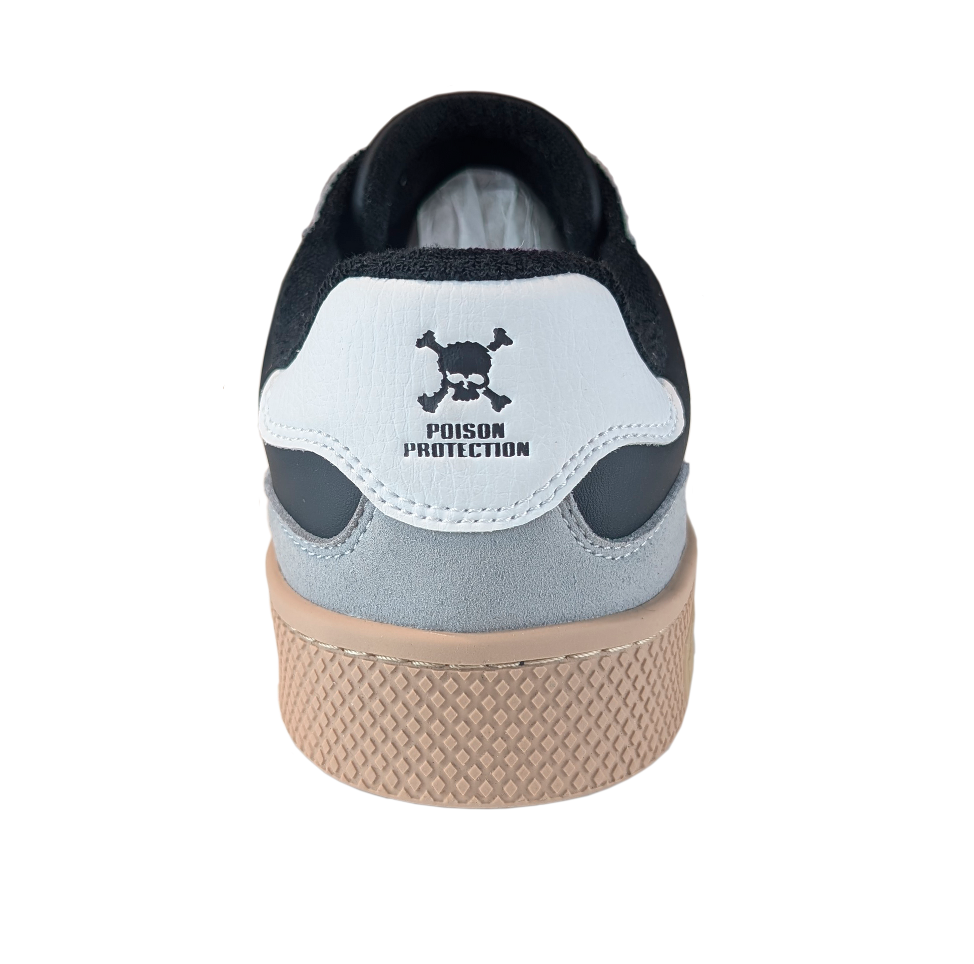 Zapatilla Barefoot Tokyo Skull Black/Gray Suede/White/Light Tan/Beige Patch