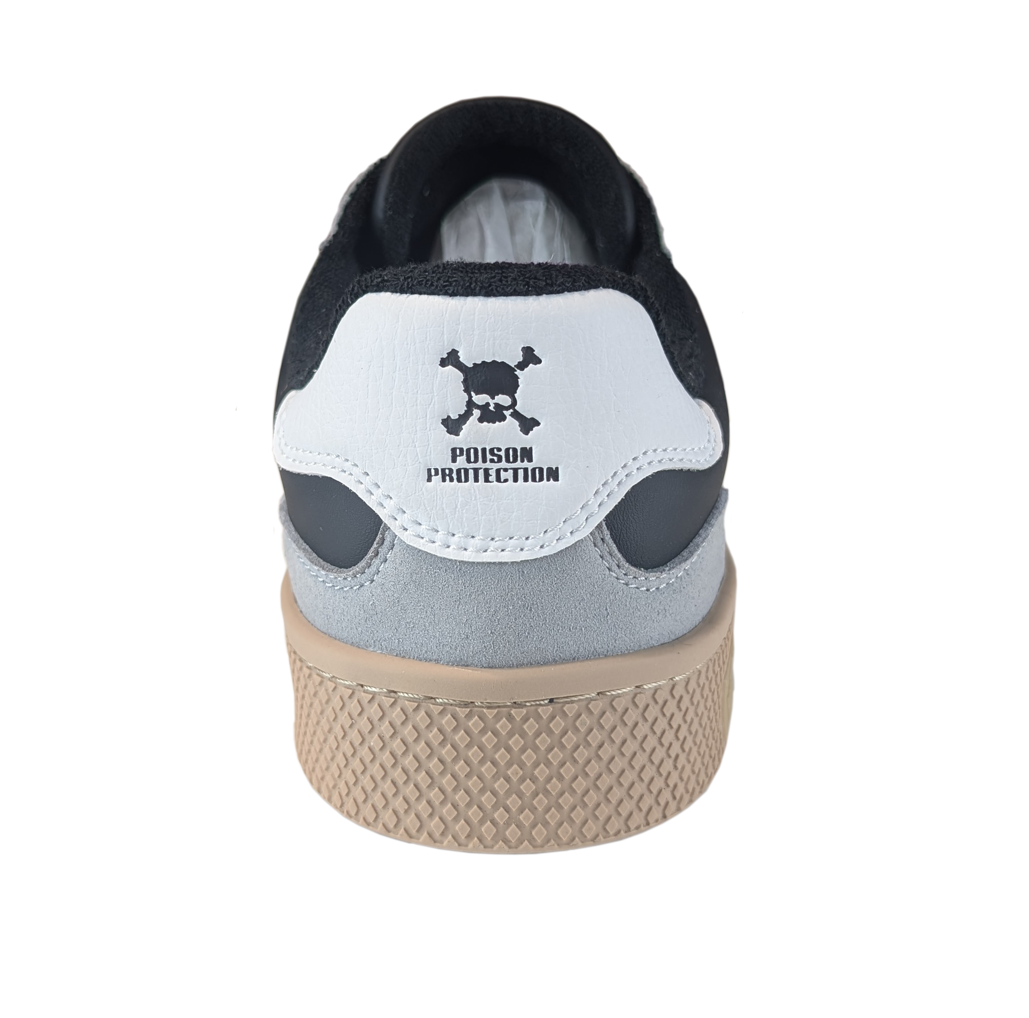 Zapatilla Barefoot Tokyo Skull Black/Gray Suede/White/Light Tan/Beige Patch