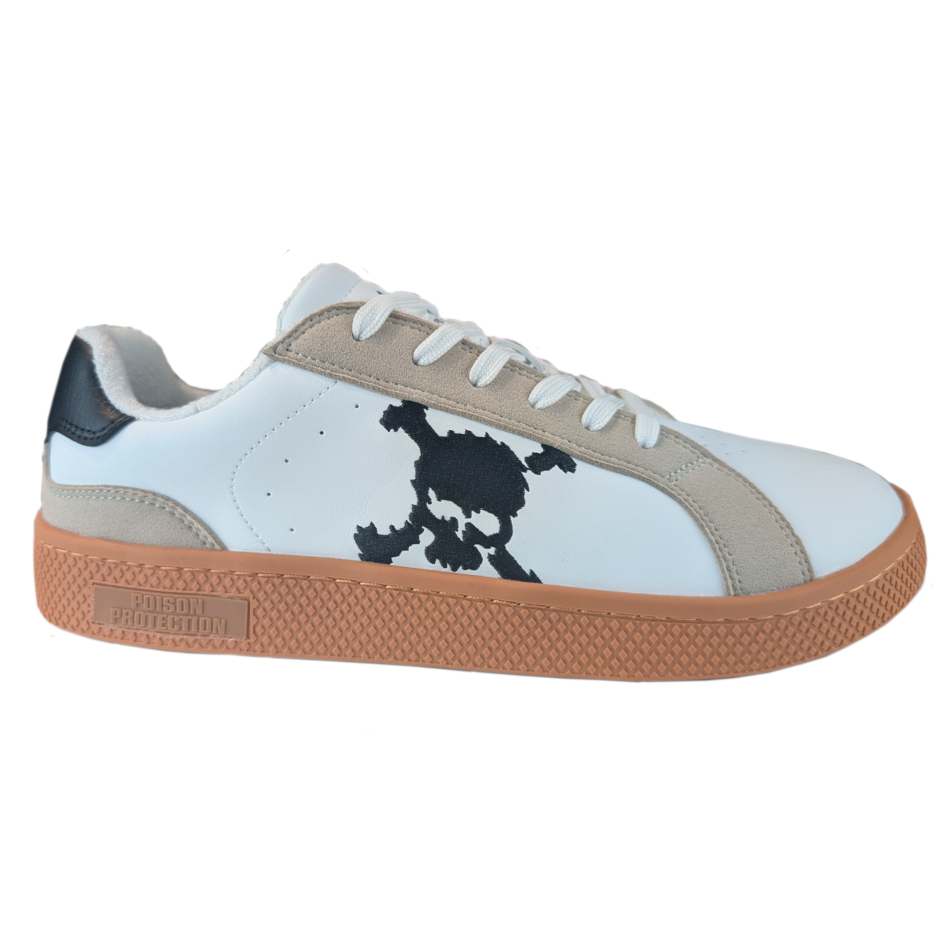 Zapatilla Barefoot Tokyo Skull White/Beige Suede/Black/Gum Brown
