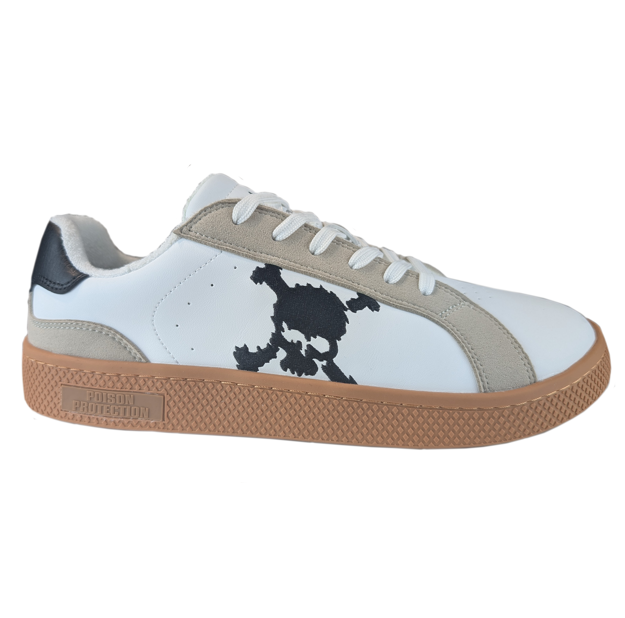 Zapatilla Barefoot Tokyo Skull White/Beige Suede/Black/Gum Brown