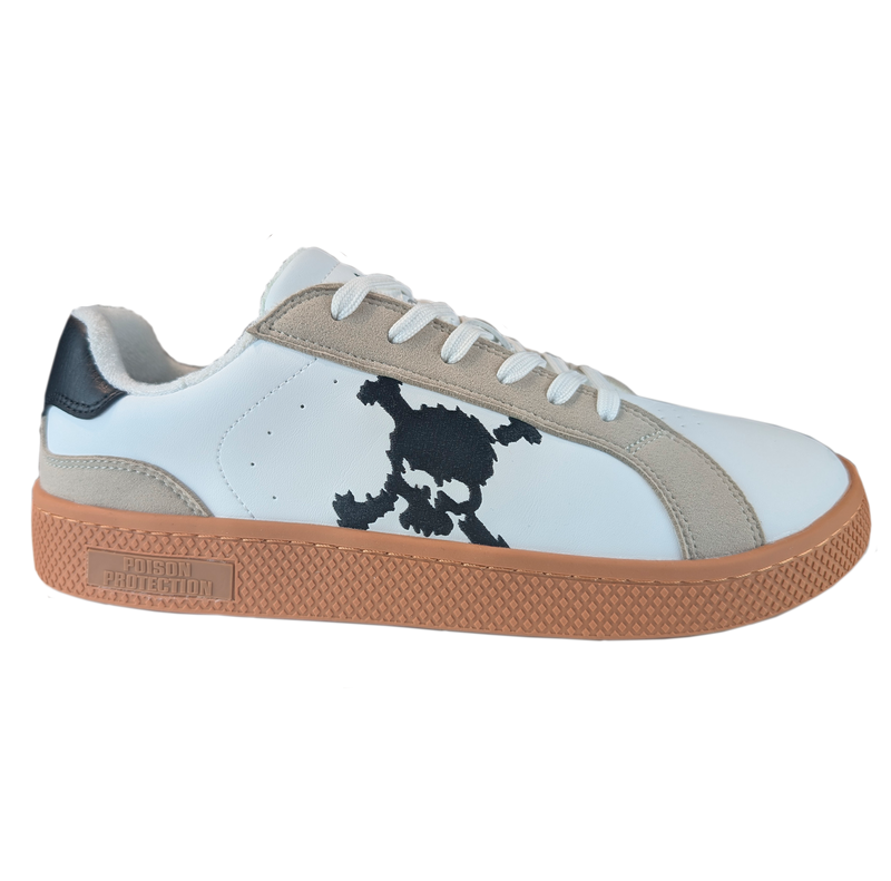 Zapatilla Barefoot Tokyo Skull White/Beige Suede/Black/Gum Brown