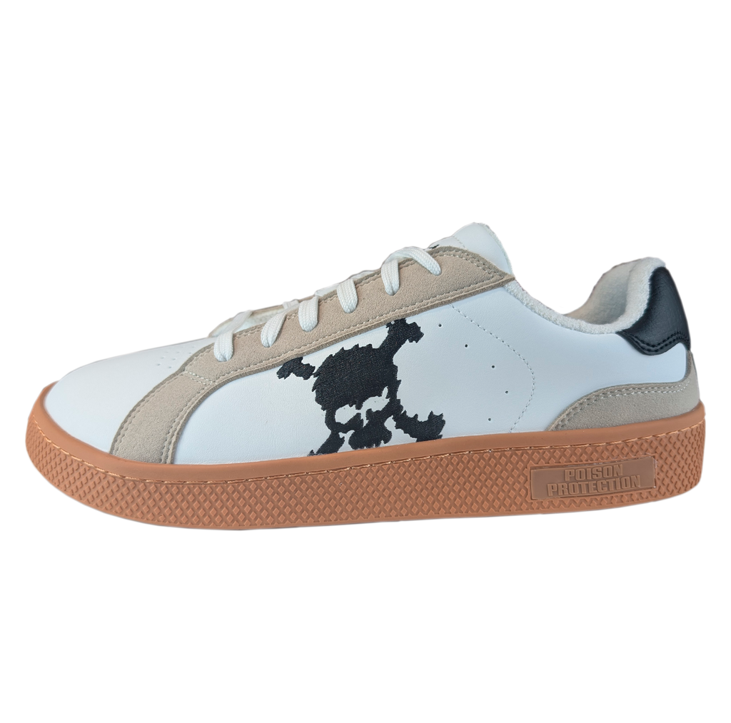 Zapatilla Barefoot Tokyo Skull White/Beige Suede/Black/Gum Brown