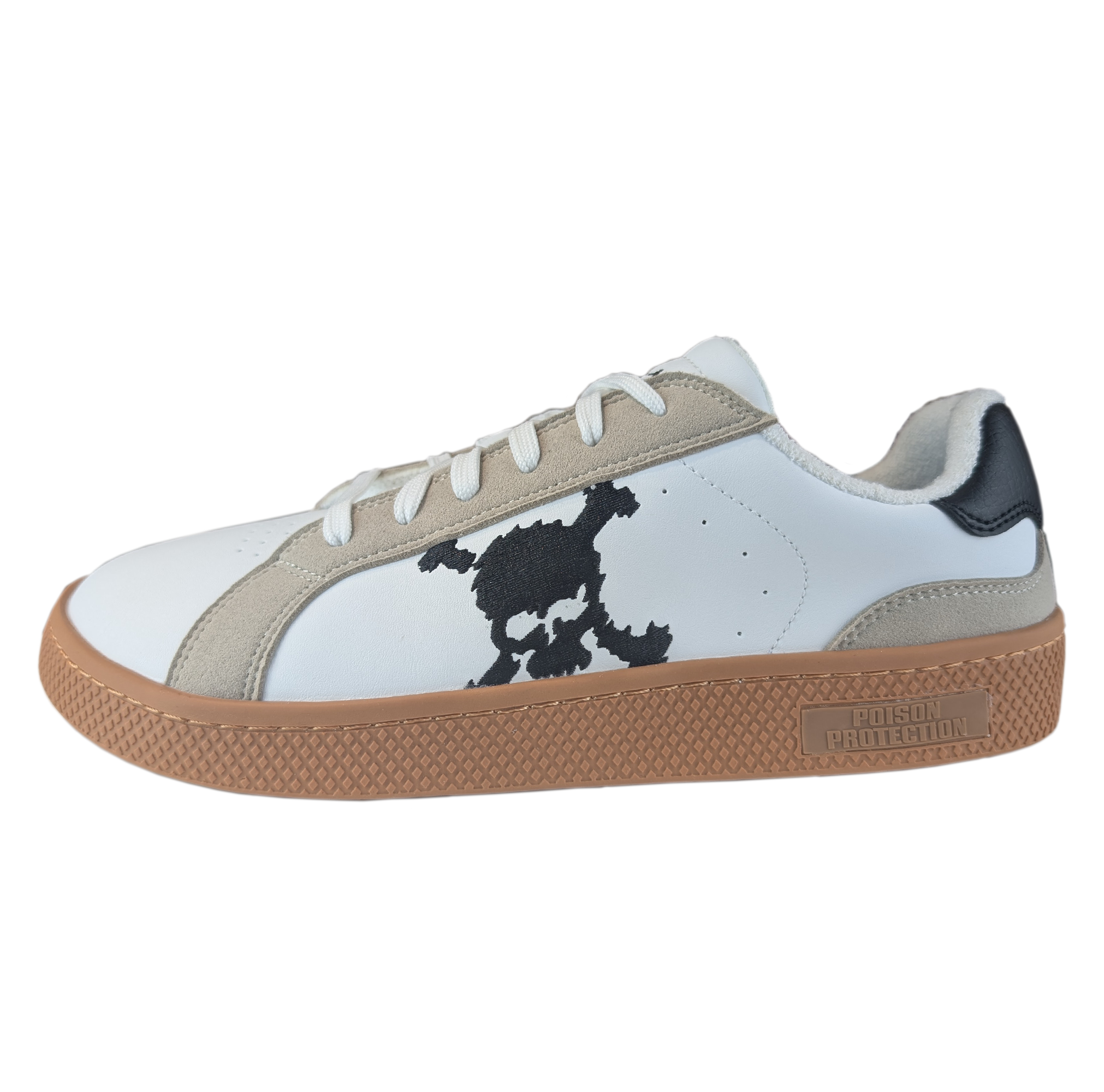 Zapatilla Barefoot Tokyo Skull White/Beige Suede/Black/Gum Brown