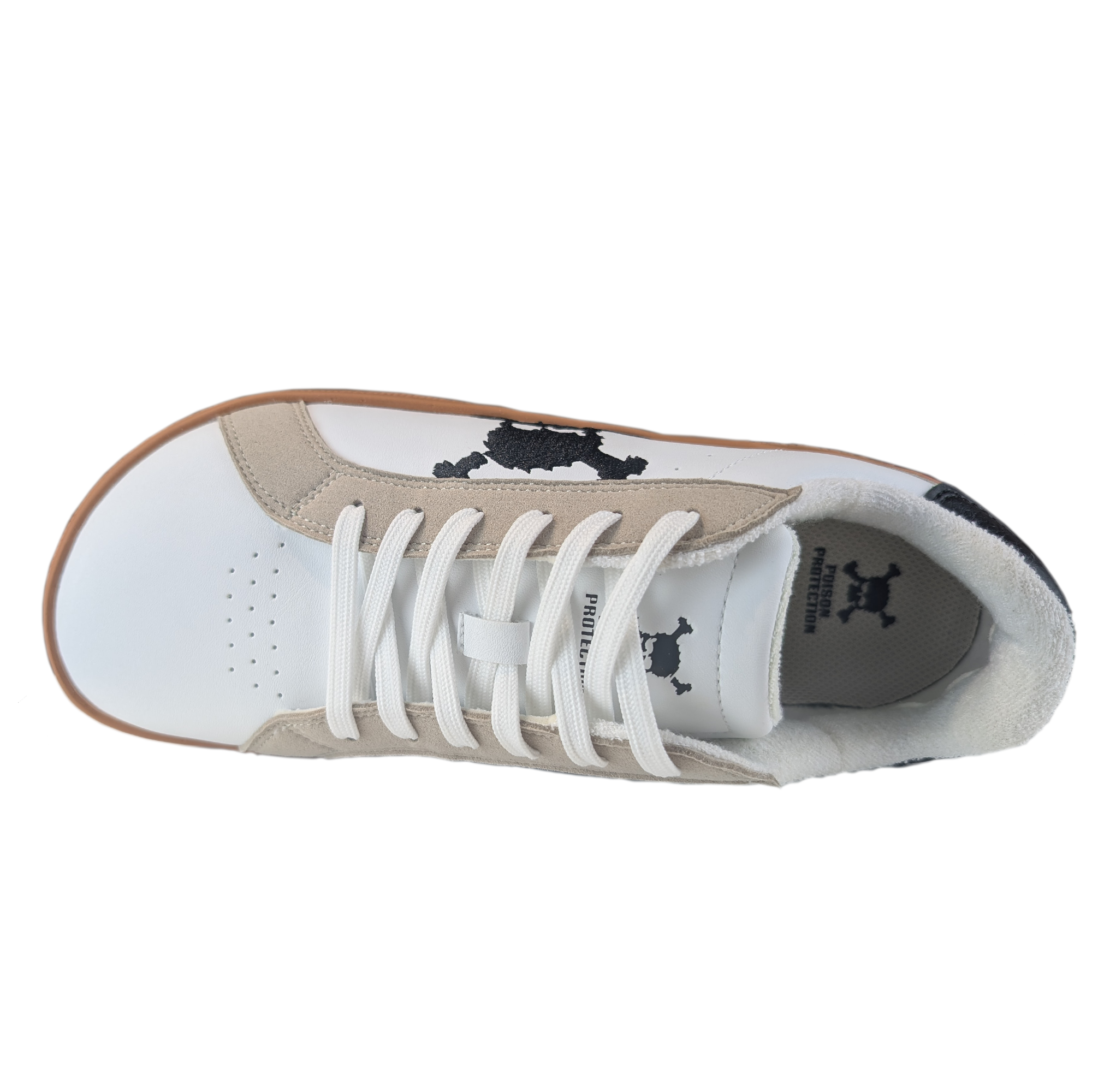 Zapatilla Barefoot Tokyo Skull White/Beige Suede/Black/Gum Brown