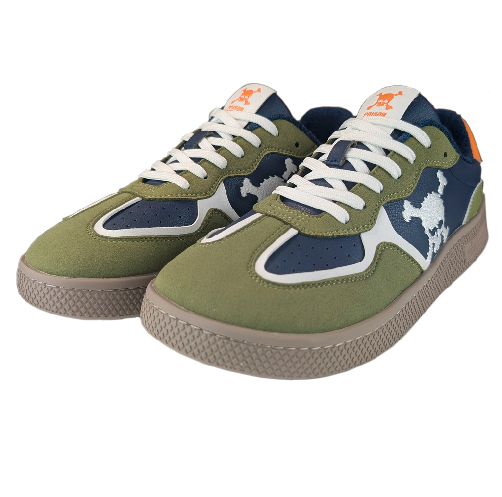 Zapatilla Barefoot Paris Skull Olive Green/Navy Blue/White/Orange/Beige