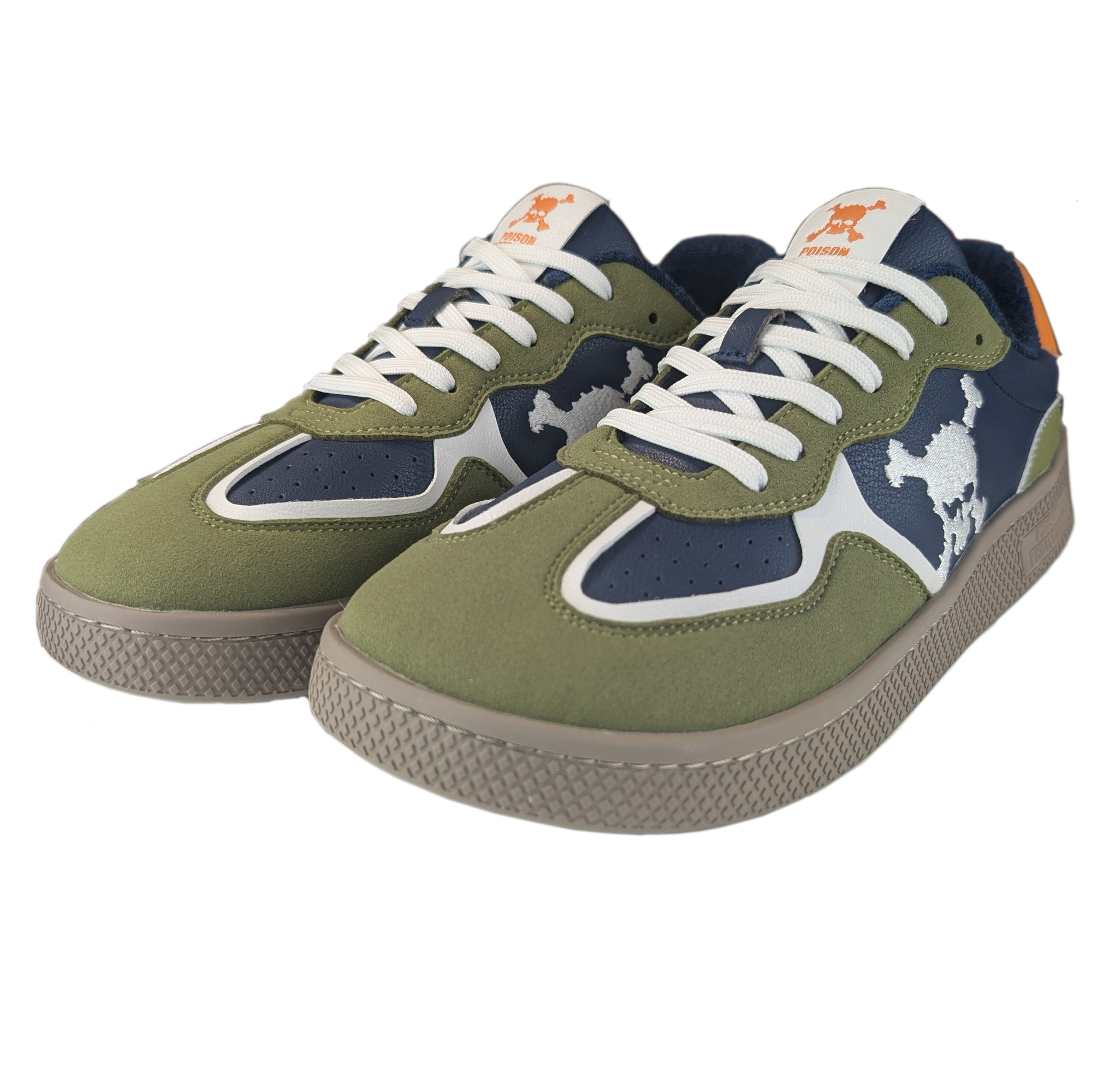 Zapatilla Barefoot Paris Skull Olive Green/Navy Blue/White/Orange/Beige