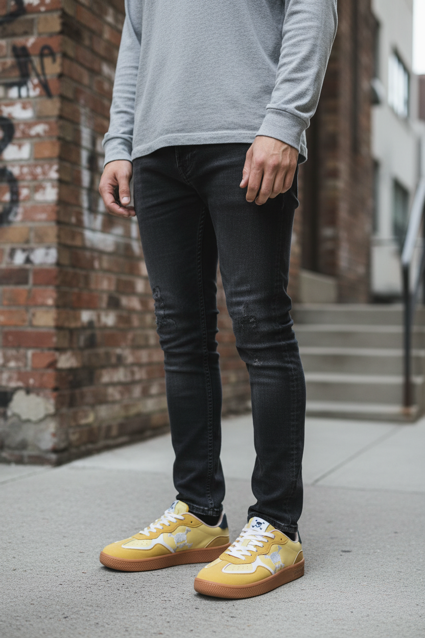 Zapatilla Barefoot Paris Skull Yellow