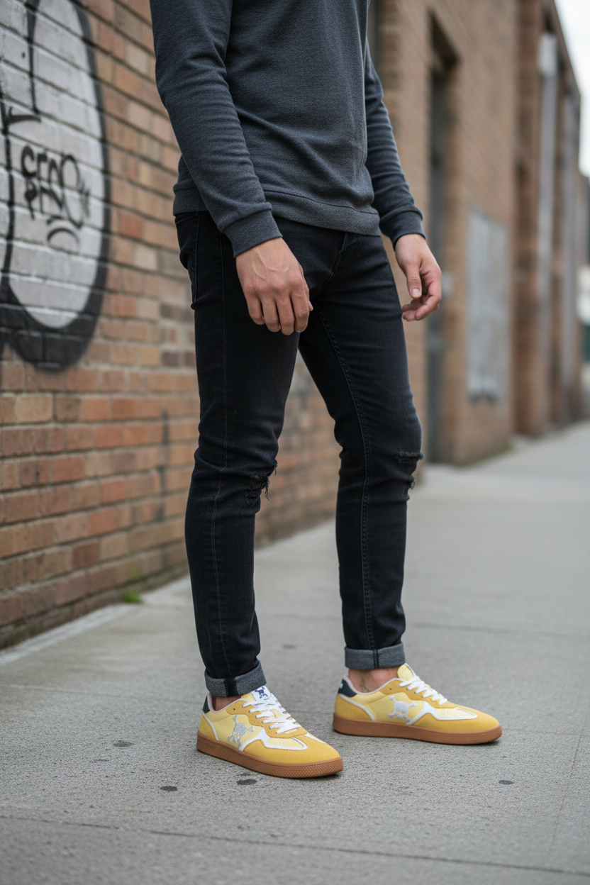 Zapatilla Barefoot Paris Skull Yellow